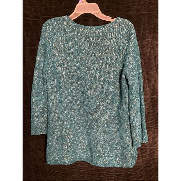 Chicos size one turquoise sweater nwt - Picture 6 of 11